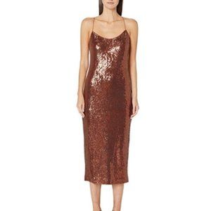 Rachel Zoe Sistine Dark Amber Sequin Dress